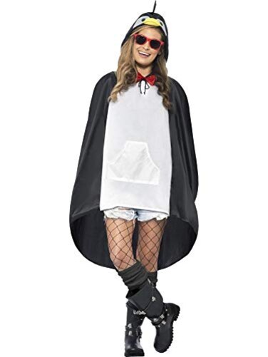 Smiffys Festival Novelty Penguin Party Poncho with Drawstring Bag