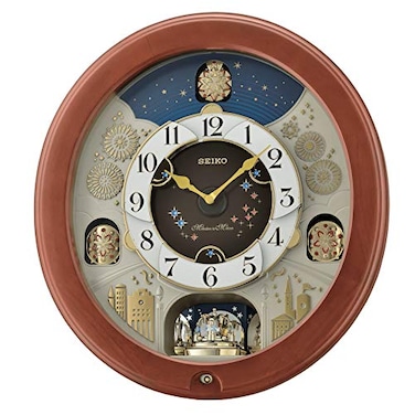Seiko Melodies in Motion Wall Clock Bright Starry Night