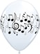 11 White Musical Notes Around Balloons 50 ct