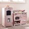 Teamson Kids  Retro Kids Toy Pretend Play Kitchen Playset with Refrigerator Freezer Oven and Dishwasher  Pink 2 Pcs