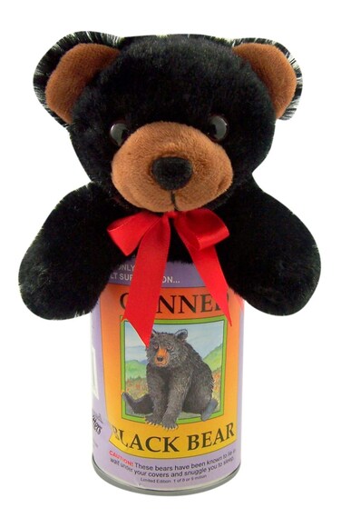 Canned Critters Stuffed Animal Black Bear 6