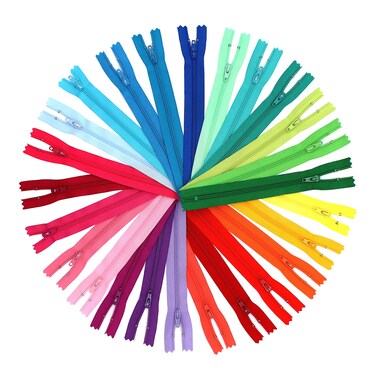 YKK 6 Zippers for Apparel Bags Pouches Colorful Zippers for Sewing Crafts 25 Zippers Made in USA