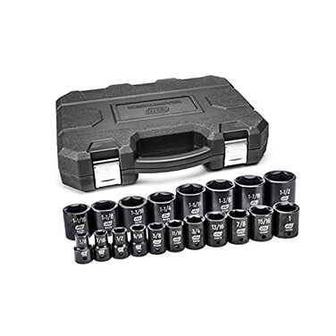 GEARWRENCH 19 Pc 12 Drive 6 Pt Standard Impact Socket Set SAE  84932N