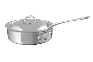 Mauviel MCook 5Ply Polished Stainless Steel Saute Pan With Lid And Cast Stainless Steel Handle 32qt Made In France