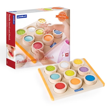 Guidecraft Colorful Tactile Search and Match  Soft Textures Sensory Memory Game for Toddlers