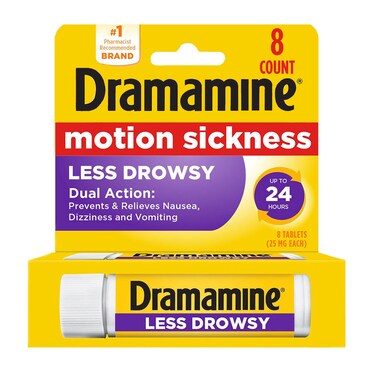 Dramamine All Day Less Drowsy Motion Sickness Relief 8 Count