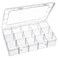 15 Large Grids Plastic Organizer Box with Dividers Exptolii Clear Compartment Container Storage for Washi Tapes Beads Crafts Jewelry Fishing Tackles Size 11 x 63 x 22 in