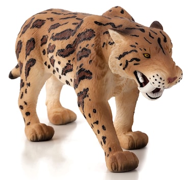 MOJO Smilodon Sabre Tooth Tiger Realistic Prehistoric Toy Replica Hand Painted Figurine