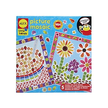 Alex Toys Little Hands Picture Mosaic Kids Toddler Art and Craft Activity Peel and Stick 5 Mosaics with Colorful Photo Stickers Easy and Non Messy Fun For Ages 3 and up