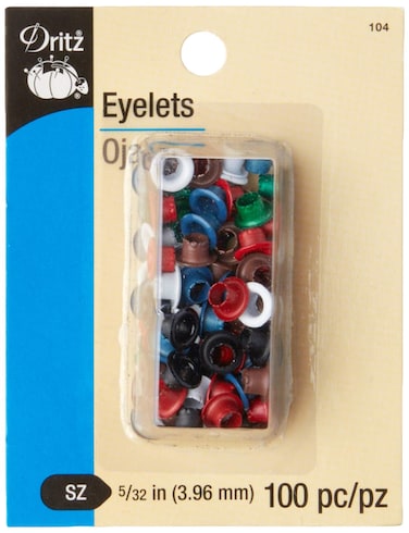 Dritz 104 Eyelets Assorted Colors 532Inch 100Count