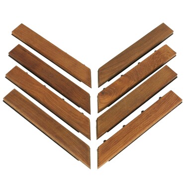 Bare Decor EZFloor Corner Trim Piece Interlocking Flooring in Solid Teak Wood Set of 8 Oiled Finish