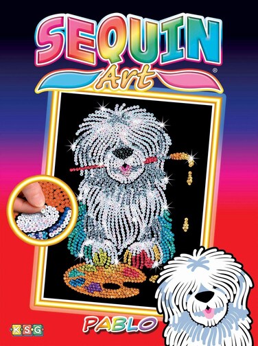 Sequin Art Red Sheepdog Sparkling Arts and Crafts Picture Kit Creative Crafts