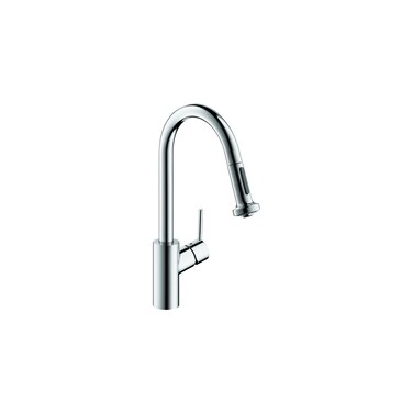 hansgrohe Talis S Chrome High Arc Kitchen Faucet Kitchen Faucets with Pull Down Sprayer Faucet for Kitchen Sink Magnetic Docking Spray Head Chrome 14877001