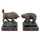 Design Toscano The Bull and Bear of Wall Street Sculptures 8 Inch Bronze Verdigris Finish