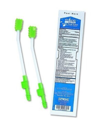 Toothette Oral Care Single Use Suction Swab System with PeroxAMint Solution  Each 1 System  Case of 100 Systems