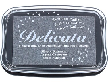 Tsukineko Delicata Full Size Ink Pad Silvery Shimmer