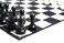 MEGACHESS Large Premium Chess Set with 16 Inch Tall King Black and White with Quick Fold Nylon Mat