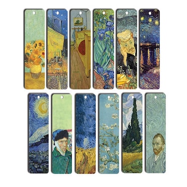 Van Gogh Bookmarks 12Pack  Starry Night  Sunflowers  Irises  Art Paintings Bookmarker  Cool Bookmarker for Men and Women  Best Quality Stocking Stuffers