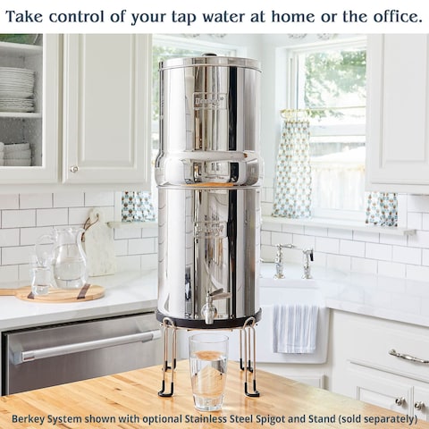 Royal Berkey GravityFed Stainless Steel Countertop Water Filter System 325 Gallon with 2 Authentic Black Berkey Elements BB92 Filters