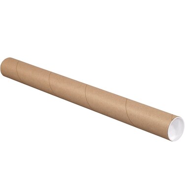 Aviditi Kraft Mailing Tubes with Caps 2 12 x 26 Pack of 34 for Shipping Storing Mailing and Protecting Documents Blueprints and Posters