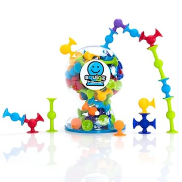 Fat Brain Toys Squigz Deluxe Set  50Piece Suction Construction Toy for Ages 3