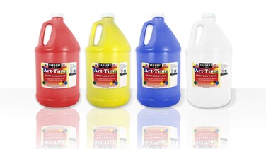 Sargent Art 4 x 1 Gallon Tempera Paints Classic Colors Matte Finish NonToxic 05 Fl Oz Pack of 4