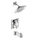 Moen TS2713EP 90 Degree Modern Single Handle Tub and Shower Trim with Square Shower Head and Handle Set Tub Spout EcoPerformance Results in Even Water Flow High Pressure Shower Heads Chrome