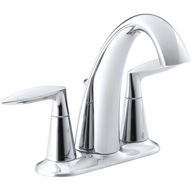 KOHLER 451004CP Alteo Centerset 4 inch Bathroom Faucet with PopUp Drain Assembly 2Handle Bathroom Sink Faucet 12 gpm Polished Chrome
