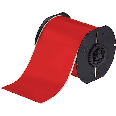 Brady B30C4000569RD 100 Length x 4 Width B569 HiPerformance Polyester Red BBP31 LowHalide Tape