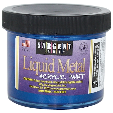 Sargent Art 221250 4Ounce Liquid Metal Acrylic Paint Blue
