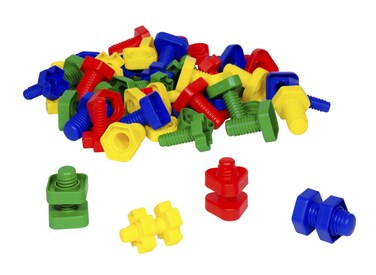 School Specialty520848 Childcraft Manipulatives Nuts and Bolts Ages 3 and Up Set of 64