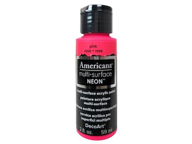 DecoArt Americana MultiSurface Neon Paint 2Ounce Pink