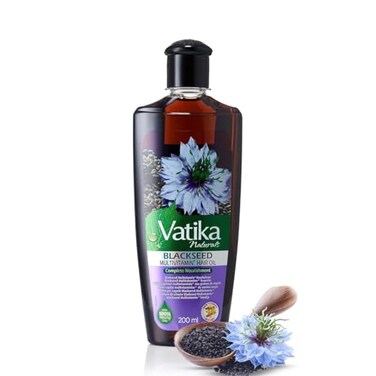 Dabur Vatika Ayurveda Herbal Black Seed Enriched Hair Oil for Complete Hair Care 200 ml  676 fl oz
