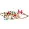 Bigjigs Rail 80pc Rural Road and Rail Wooden Train Set  Kids Train Set with 80 Bigjigs Train Accessories incl Bridges  a Level Crossing for Pretend Play