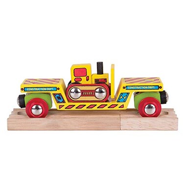 Bigjigs Rail Wooden Bulldozer Low Loader  Most Other Major Wooden Rail Brands are Compatible