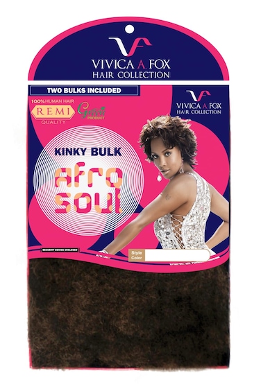 Vivica A Fox Hair Collection HKBK16V Human Hair Afro Curl Kinky Bulk Extension 1B 58 Ounce