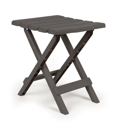 Camco 51881 Adirondack Portable Outdoor Folding Side Table Perfect for The Beach Camping Picnics Cookouts  More Weatherproof  Rust Resistant  Charcoal