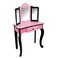 Teamson Kids Leopard Prints Wooden 2pc Play Vanity Set with TriFold Mirror Storage Drawer and Matching Stool to Play Dressup Princess or Beauty Shop BlackPink