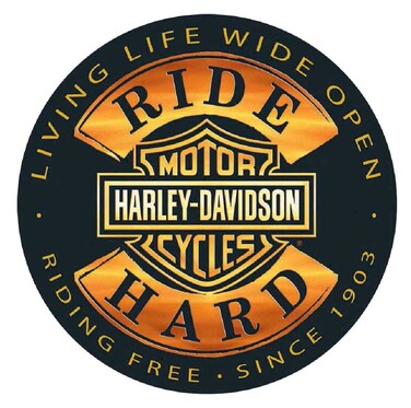 HarleyDavidson Ride Hard Round 14 Inch Tin Sign 2010671