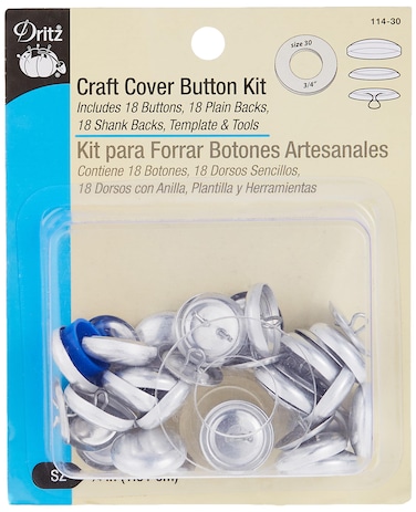 Dritz 11430 Craft Cover Button Kit with Tools Size 30  34Inch 18Sets