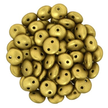 Czech 6mm Lentil Beads MATTE METALLIC AZTEC GOLD 50