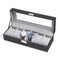 NEX 6 Slots Watch Box Organizer for Men Black Watch Holder Stand Display Storage Case