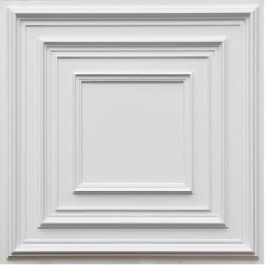 ScoolhouseFaux Tin Ceiling Tile  White Matte 25Pack