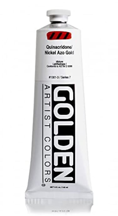 Golden Artist Acrylic 5 Ounce Tube Quinacridone Nickel AZO Gold 13013