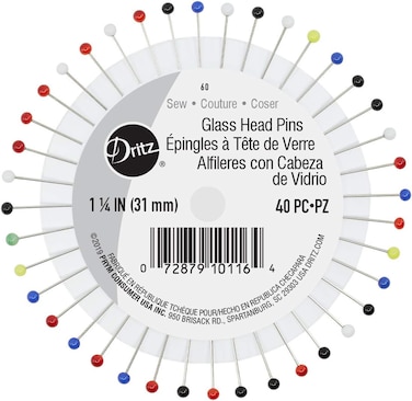 Dritz 60 Glass Head Pins 114Inch 40Count
