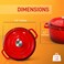 NutriChef Enameled Cast Iron Dutch Oven5Quart Kitchen Round Dutch Oven Stovetop Casserole Cookware Porcelain Enamel Coated CastIron Baking Pots w Self Basting LidNCCIEC45RedMedium