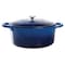 Crock Pot Artisan Enameled Cast Iron 7Quart Oval Dutch Oven Sapphire Blue