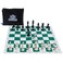 WE Games Ultimate Compact Tournament Chess Set with Green Silicone Chess Board and Storage Bag Perfect Travel Chess Set for Adults 20 inches