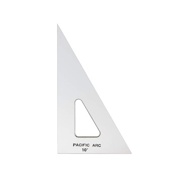 Pacific Arc Drafting Triangle 10inch 306090 Degrees Clear Acrylic