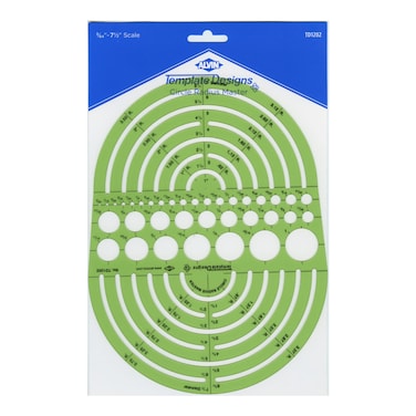 ALVIN Circle Radius Master Template TD1202 Template for Artists Architects Design and Drafting 364th to 75 scale